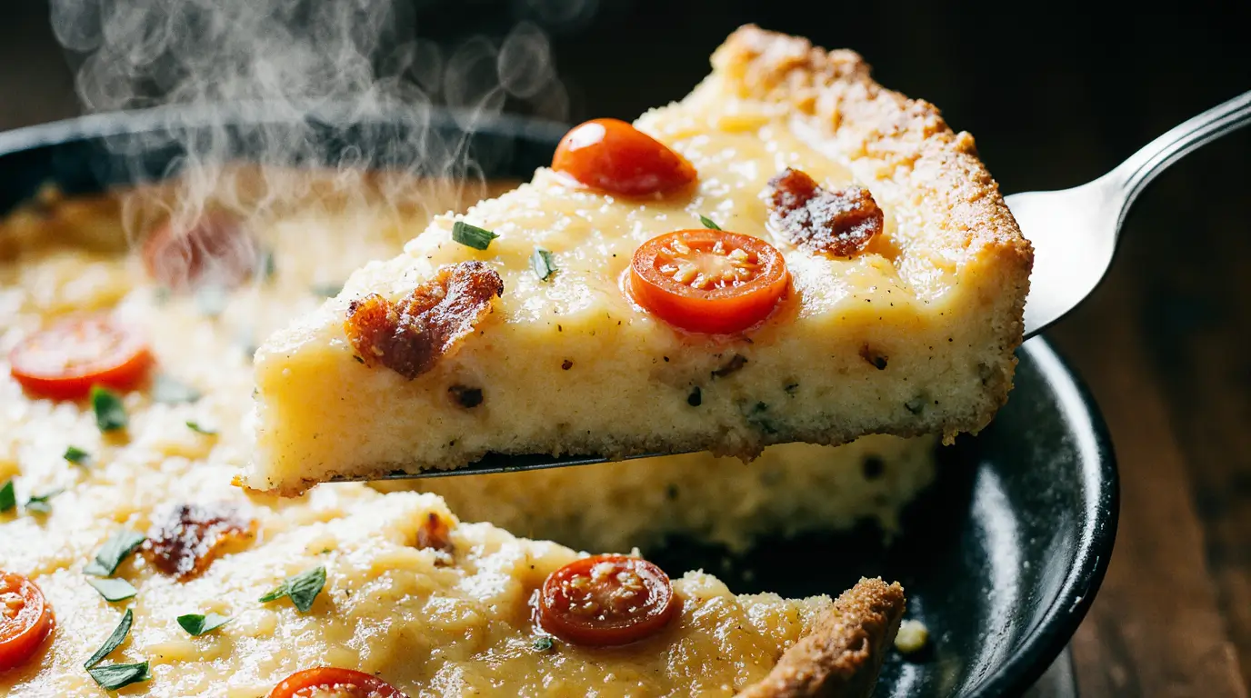 Bacon, Tomato & Cheddar Crustless Quiche