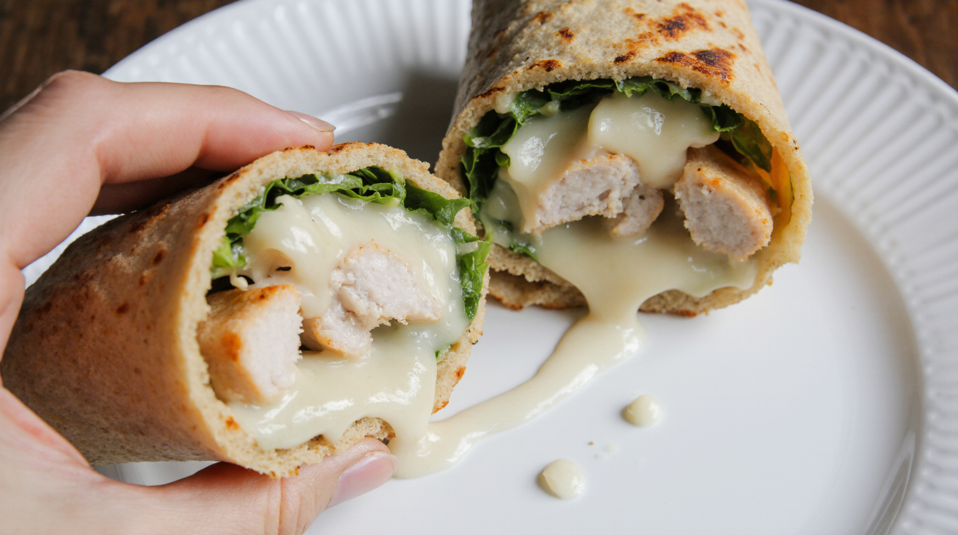 Cheesy Garlic Chicken Wraps