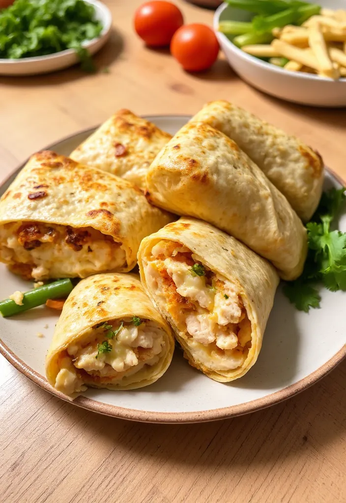 Cheesy Garlic Chicken Wraps