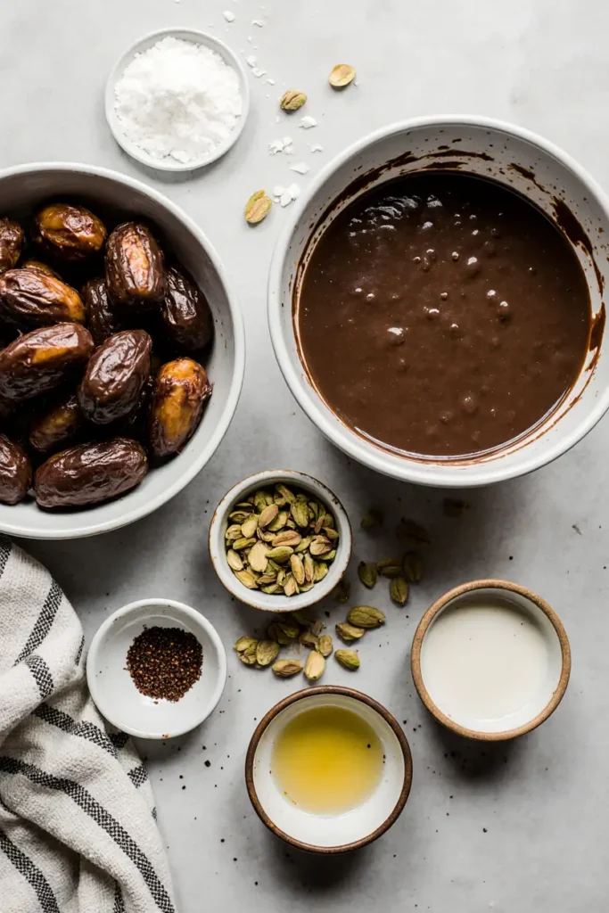Dubai chocolate stuffed dates