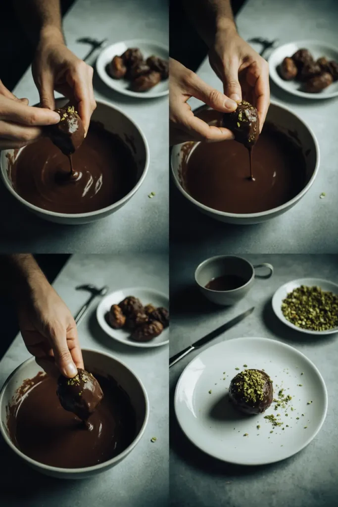 Dubai chocolate stuffed dates