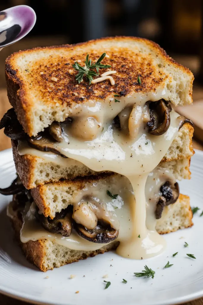 Grilled Cheese with Gouda, Roasted Mushrooms and Onions