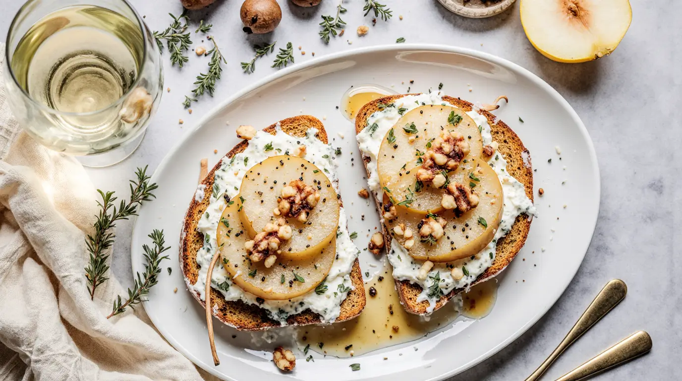 Pear and Gorgonzola Cheese Toast
