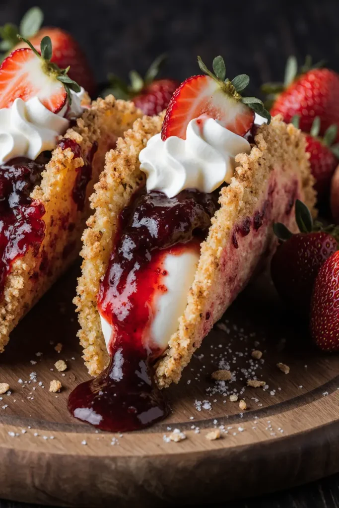 Strawberry Crunch Cheesecake Tacos