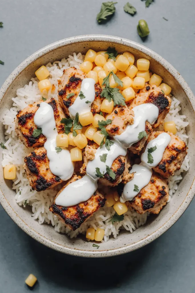 Street Corn Chicken Rice Bowl