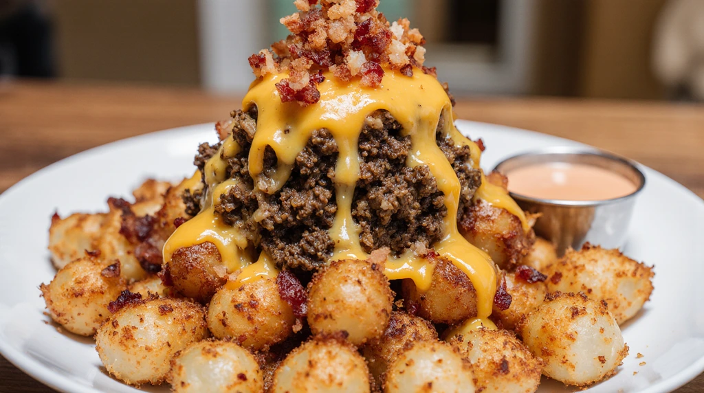 Bacon Cheeseburger Stuffed Tater Tot Cones