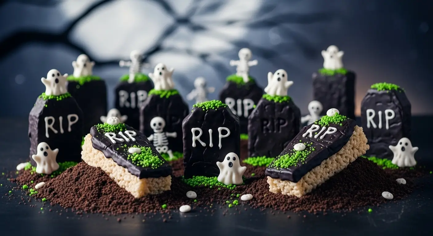 Graveyard Halloween Rice Krispie treats