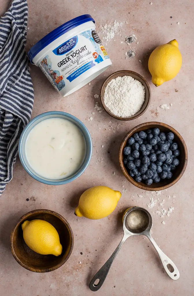 Greek Yogurt Blueberry Lemon Muffins