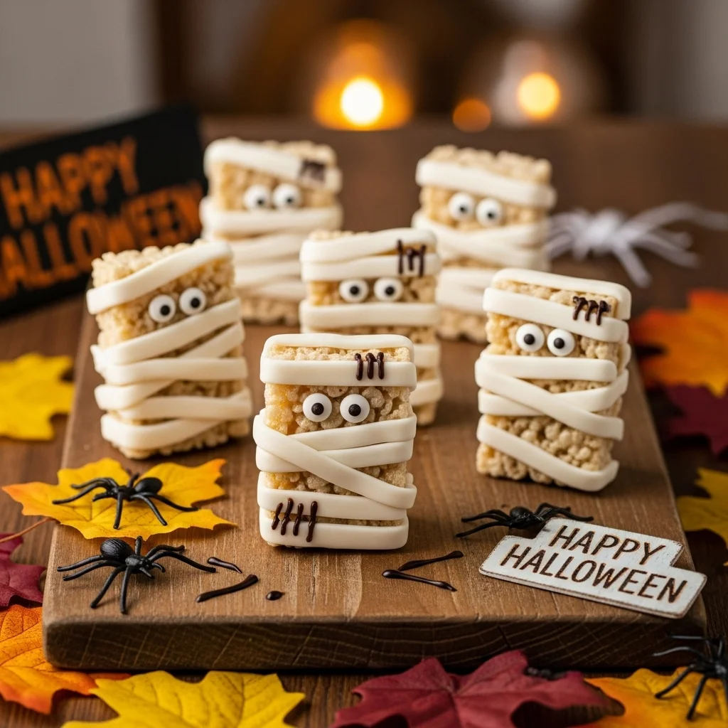 Mummy Halloween Rice Krispie Treats