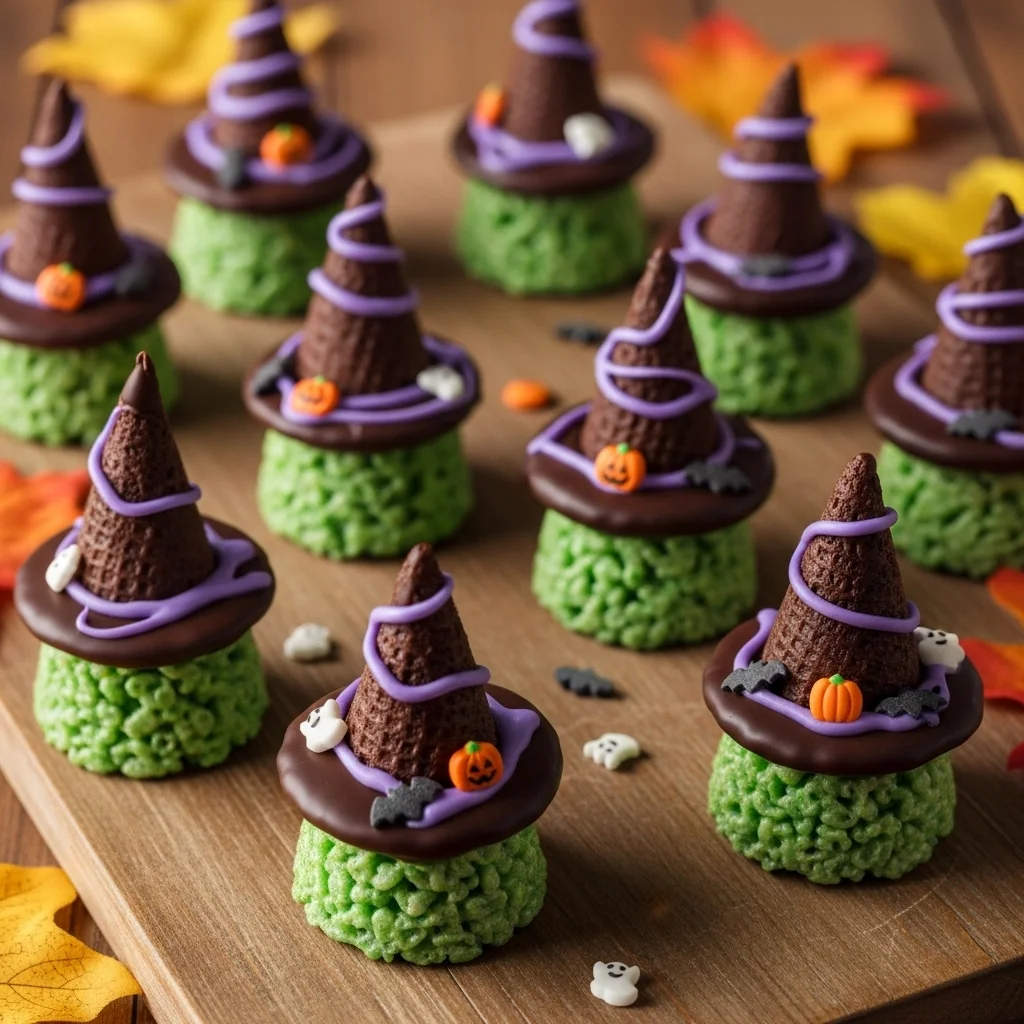 Witch Hat Halloween Rice Krispie Treats