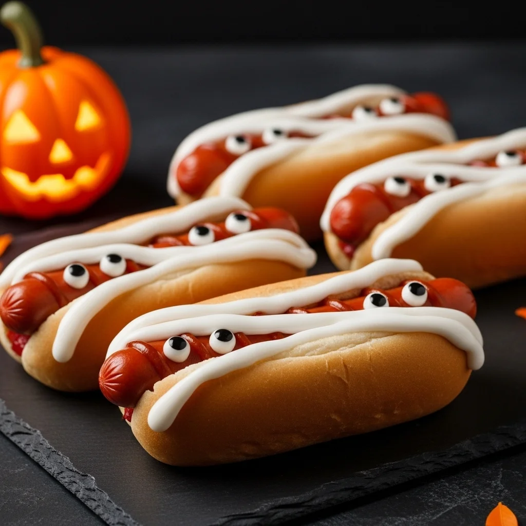 halloween mummy hot dogs