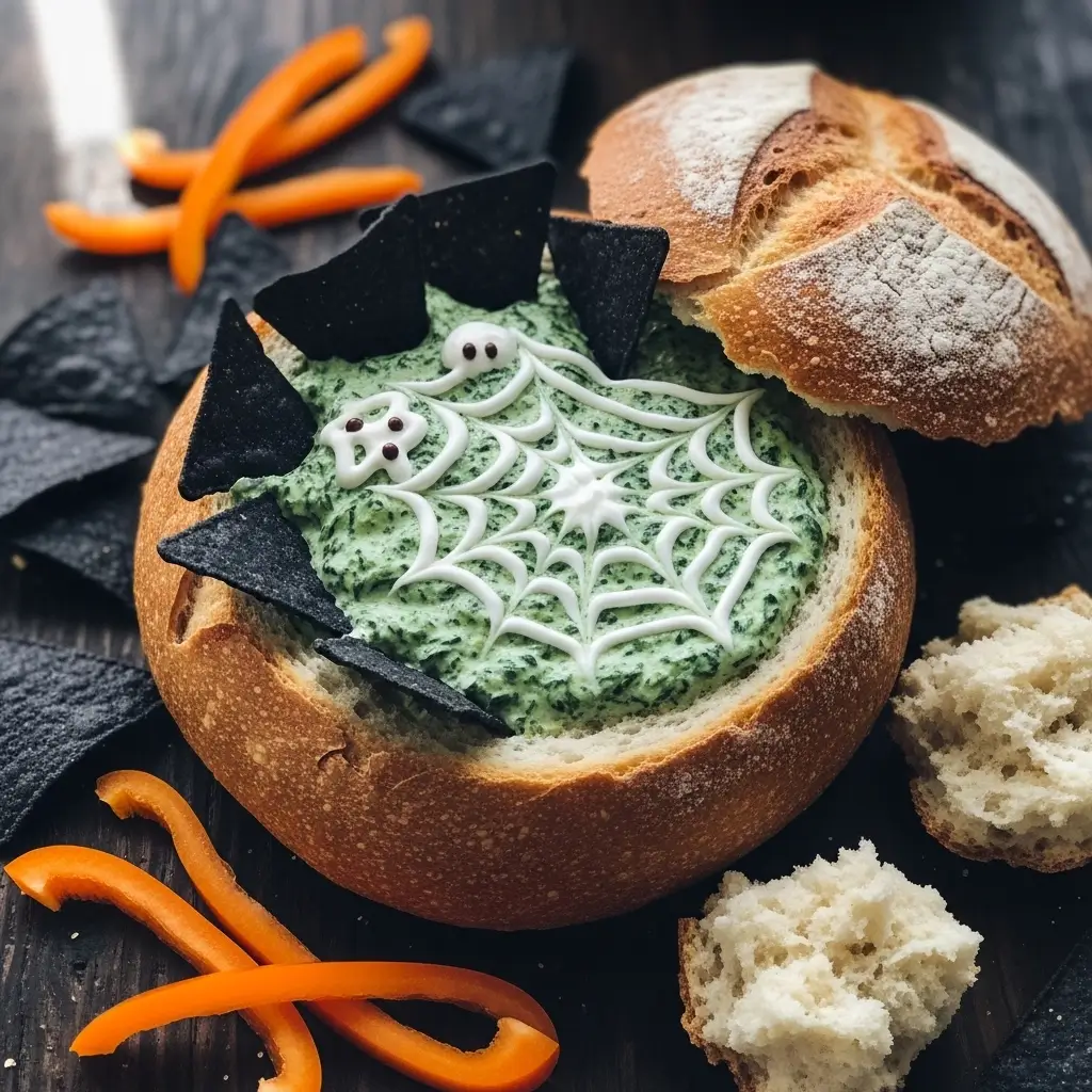 Halloween spinach dip