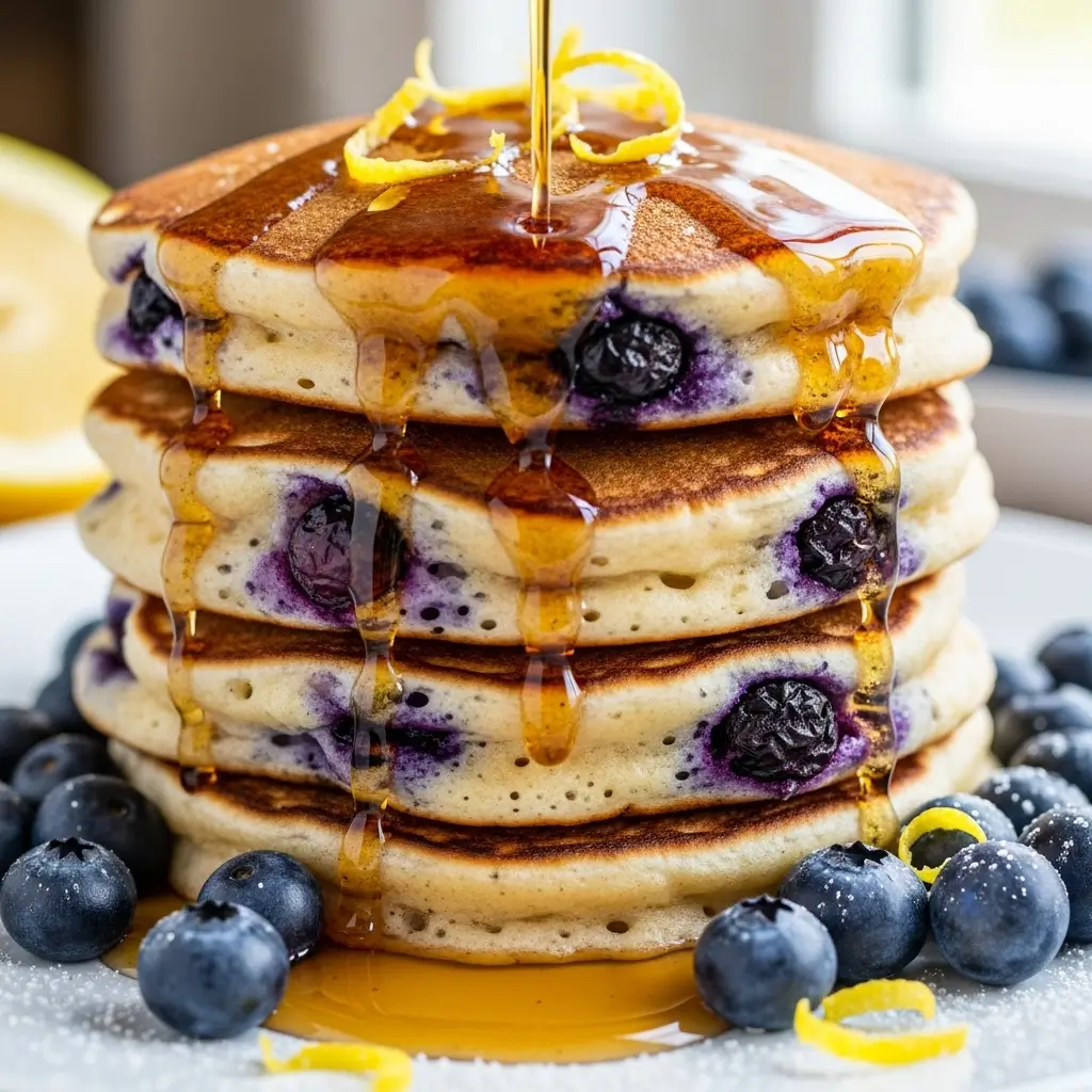 Lemon Blueberry Ricotta Pancakes