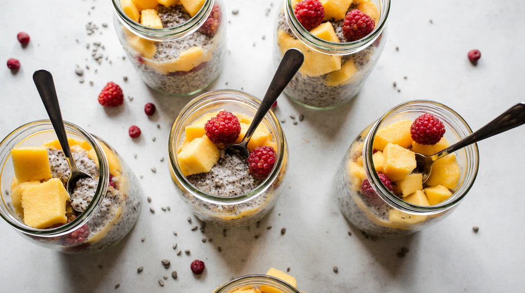 Mango and Dragon Fruit Chia Pudding