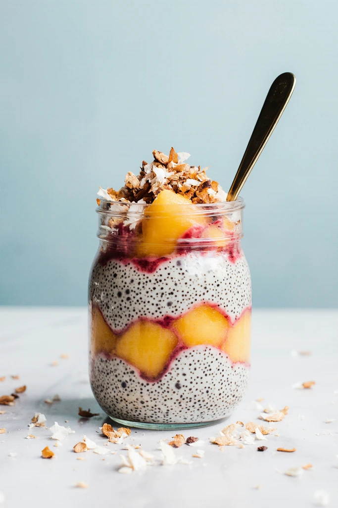 Mango and Dragon Fruit Chia Pudding