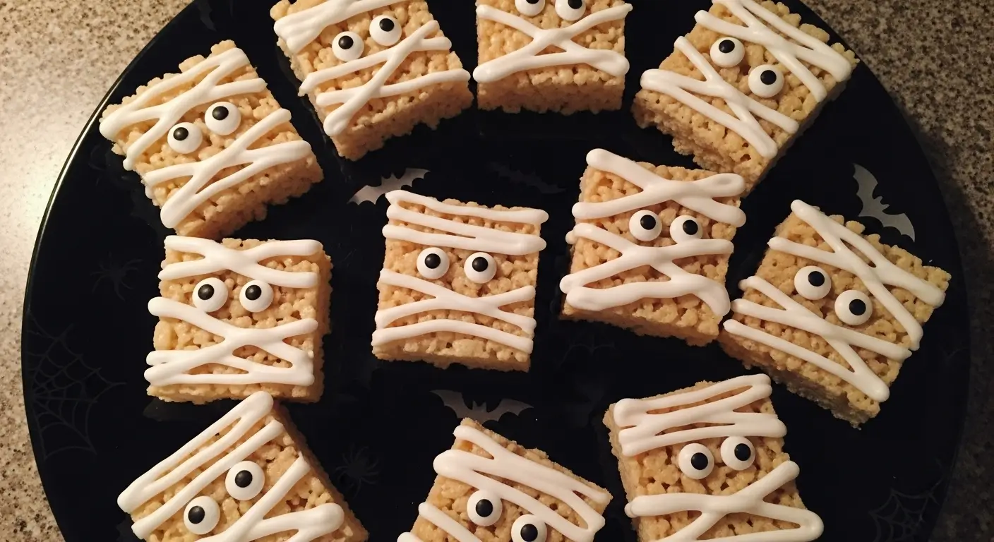 Mummy Halloween Rice Krispie Treats