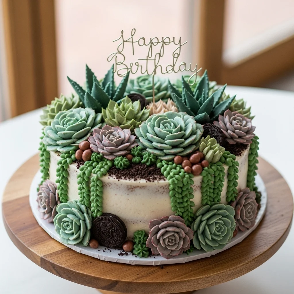Buttercream Succulent Garden