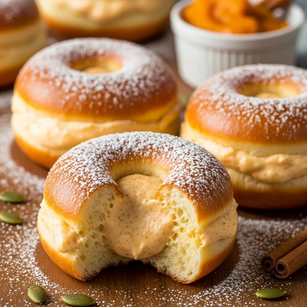 Pumpkin Cheesecake Brioche Doughnuts