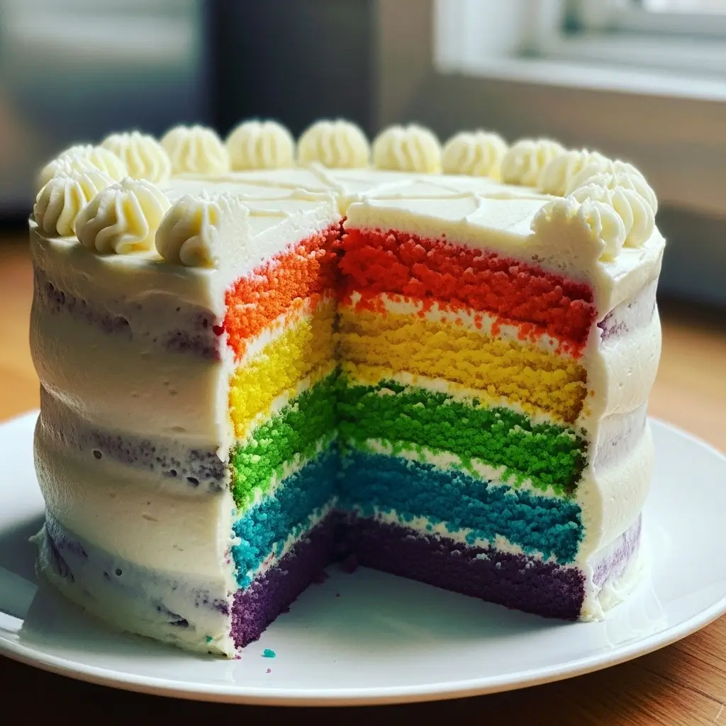 Rainbow Layer Surprise Cake