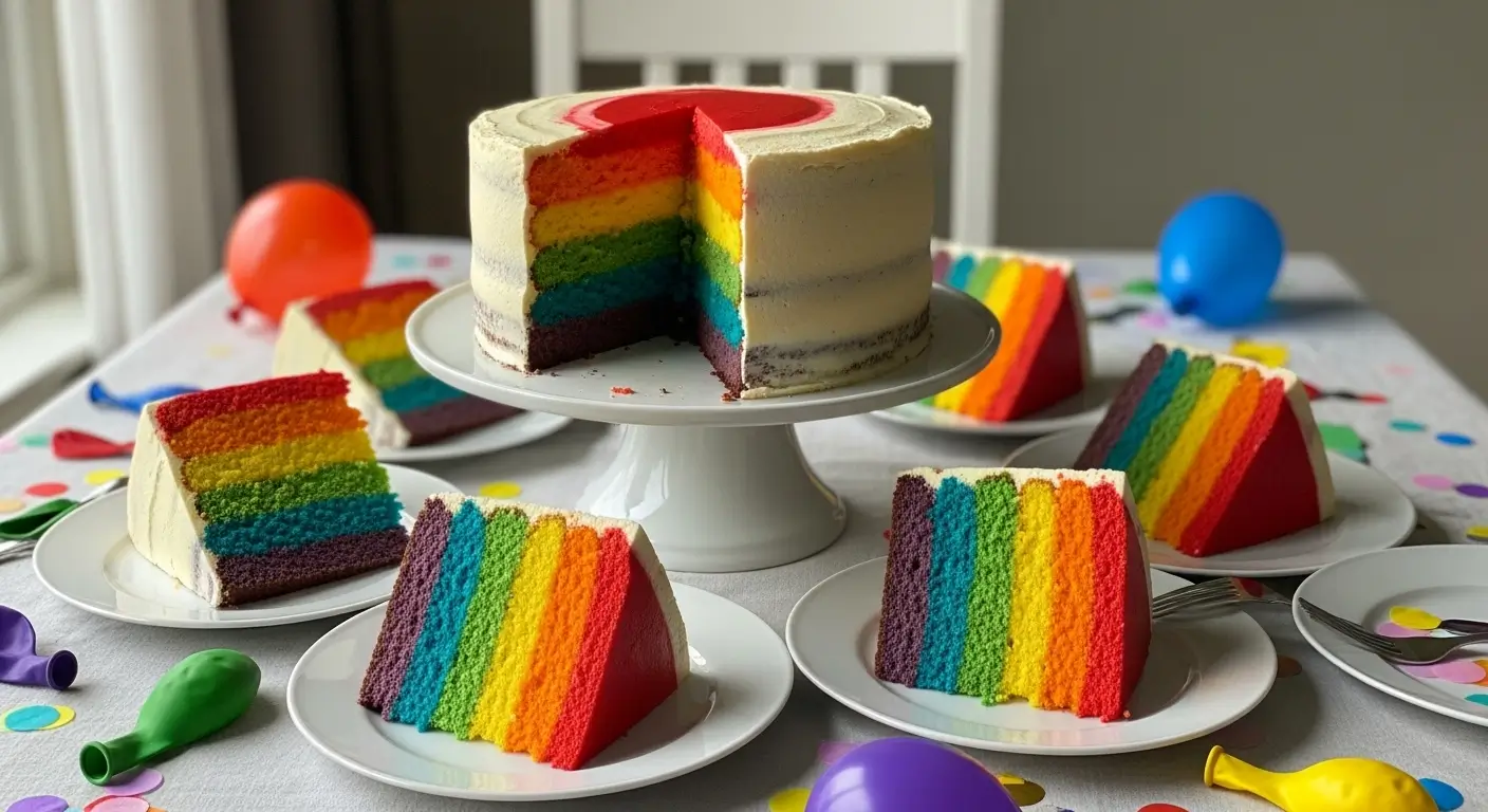 Rainbow Layer Surprise Cake