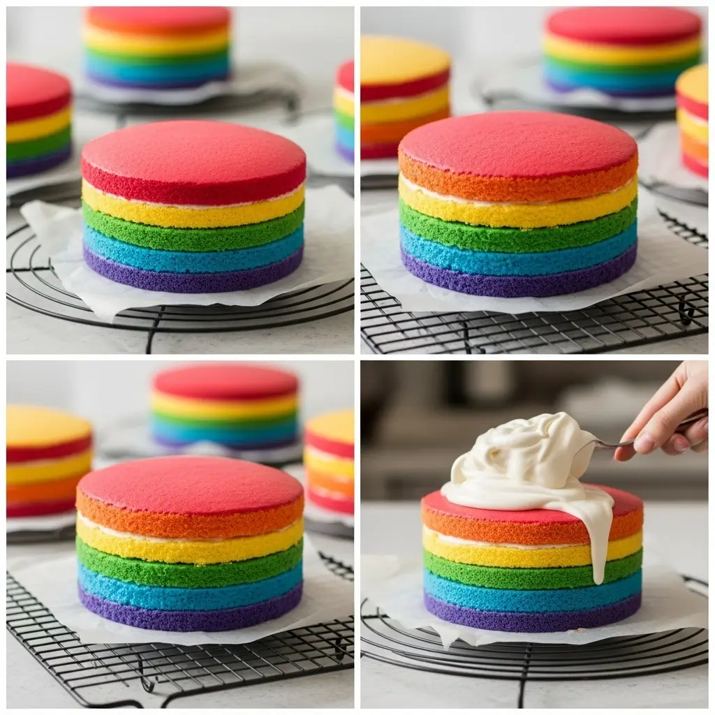 Rainbow Layer Surprise Cake