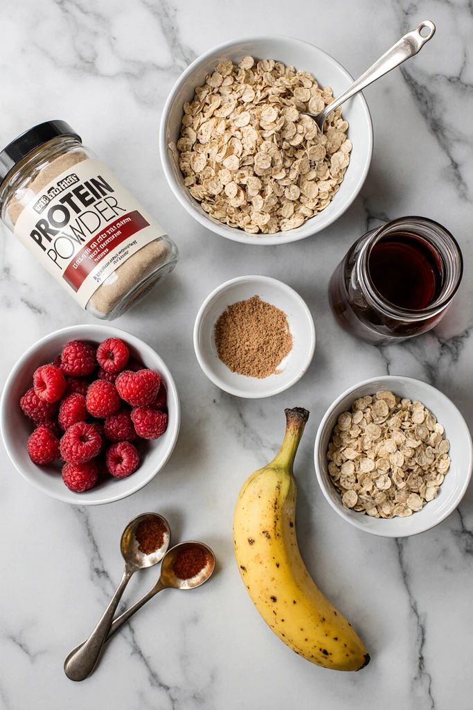 Raspberry Biscoff Protein Baked Oats