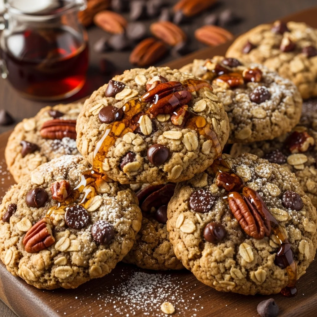 maple pecan oatmeal chocolate chip cookies