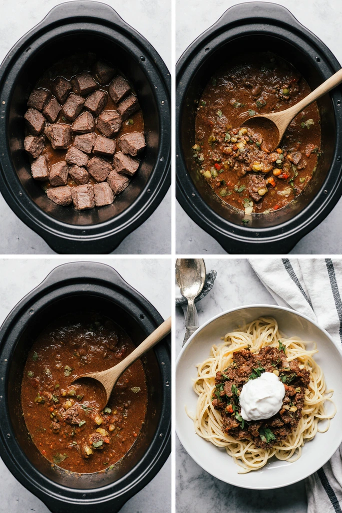 Slow Cooker Beef Stroganoff Ingredients