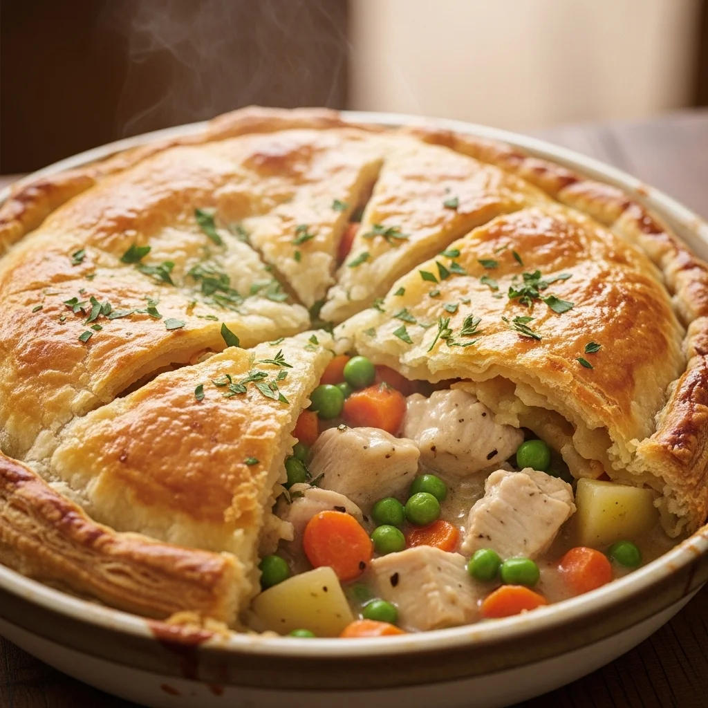Chicken Pot Pie with Puff Pastry
