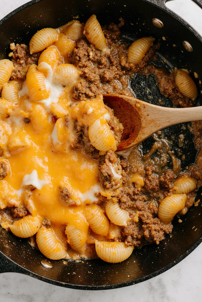 Cheesy Beef and Shells