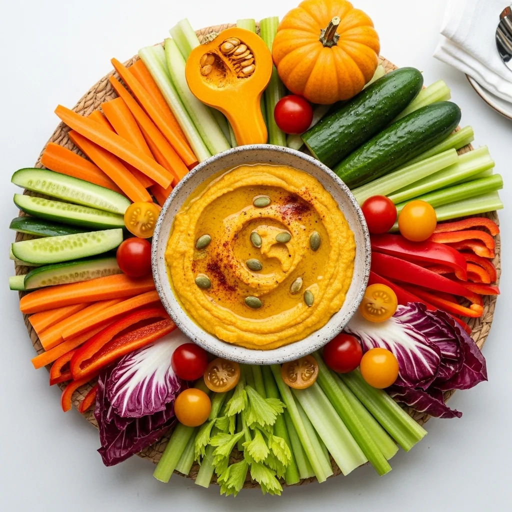 Pumpkin Hummus with Crudités