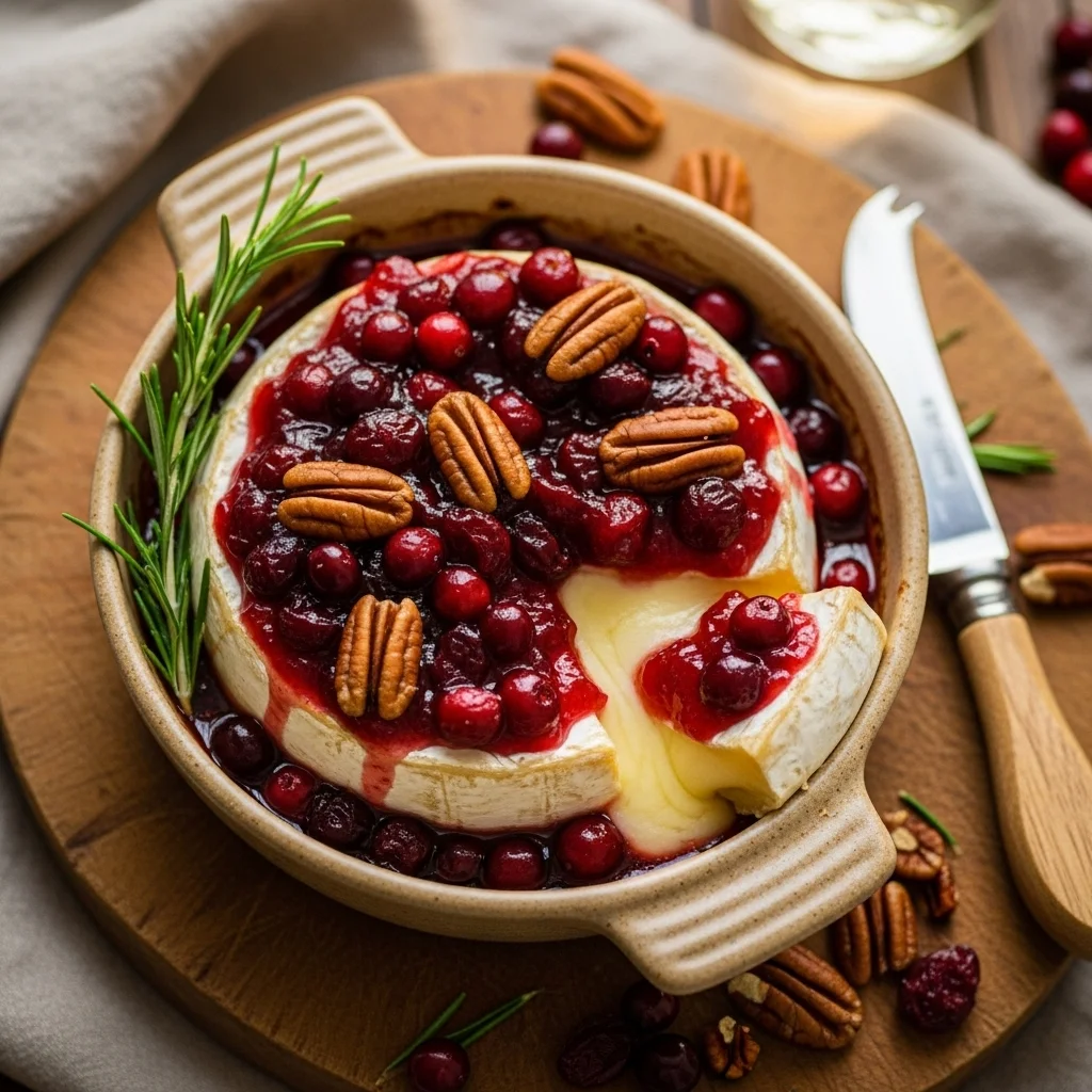 Baked Brie with Cranberry and Pecans