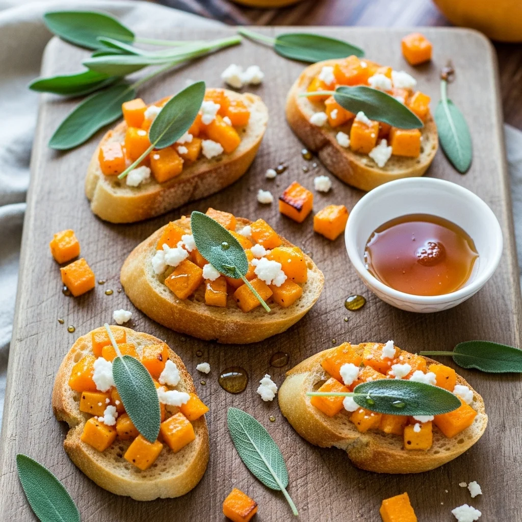 Butternut Squash and Sage Crostini