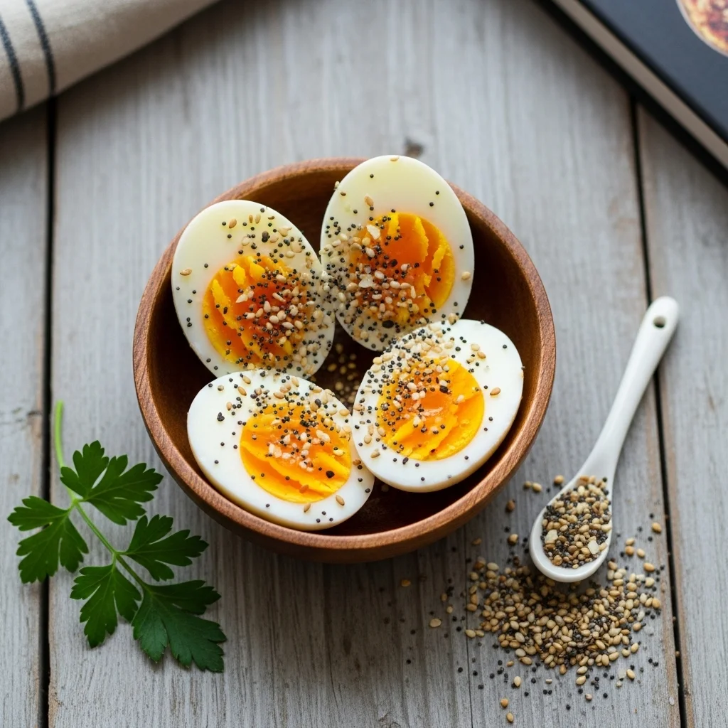 Hard-Boiled Eggs With Everything Bagel Seasoning