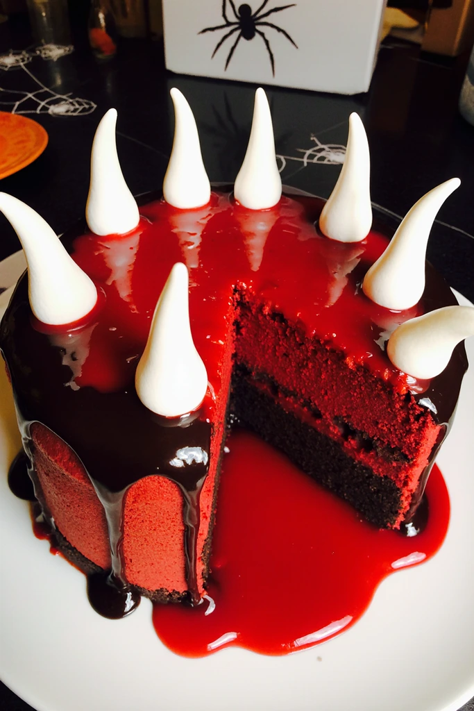 Vampire bite red velvet cheesecake