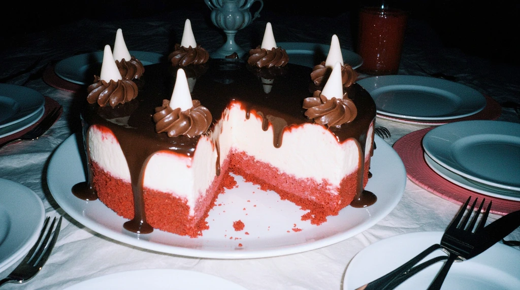 Vampire bite red velvet cheesecake