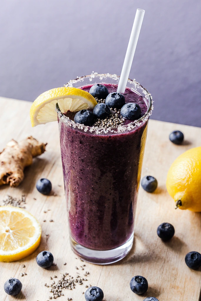 anti-inflammatory lemon-blueberry smoothie