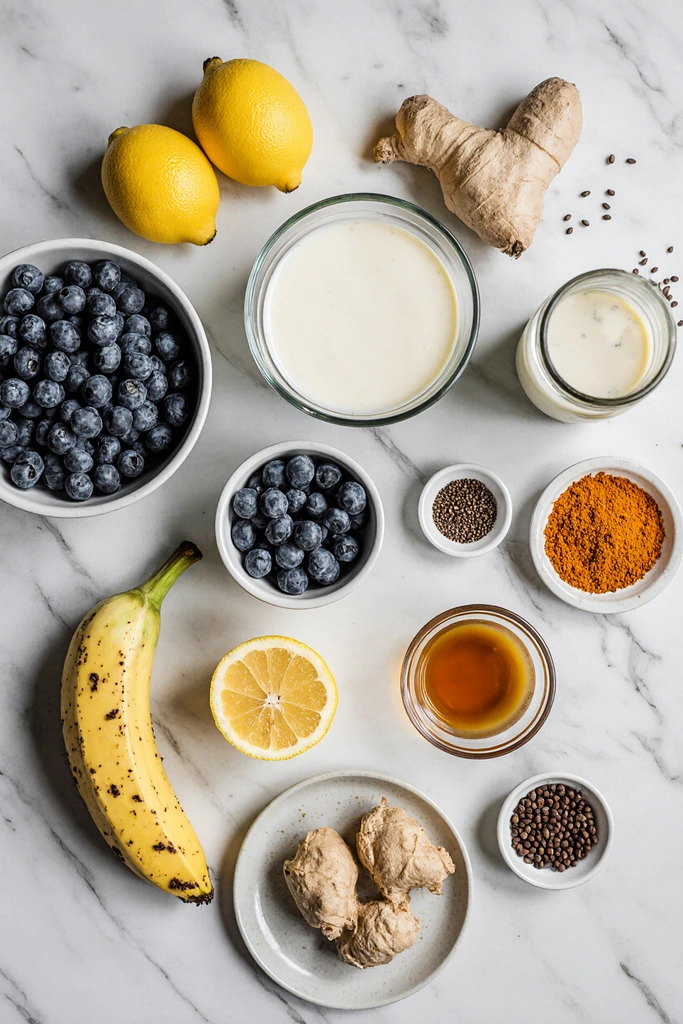 anti-inflammatory lemon-blueberry smoothie
