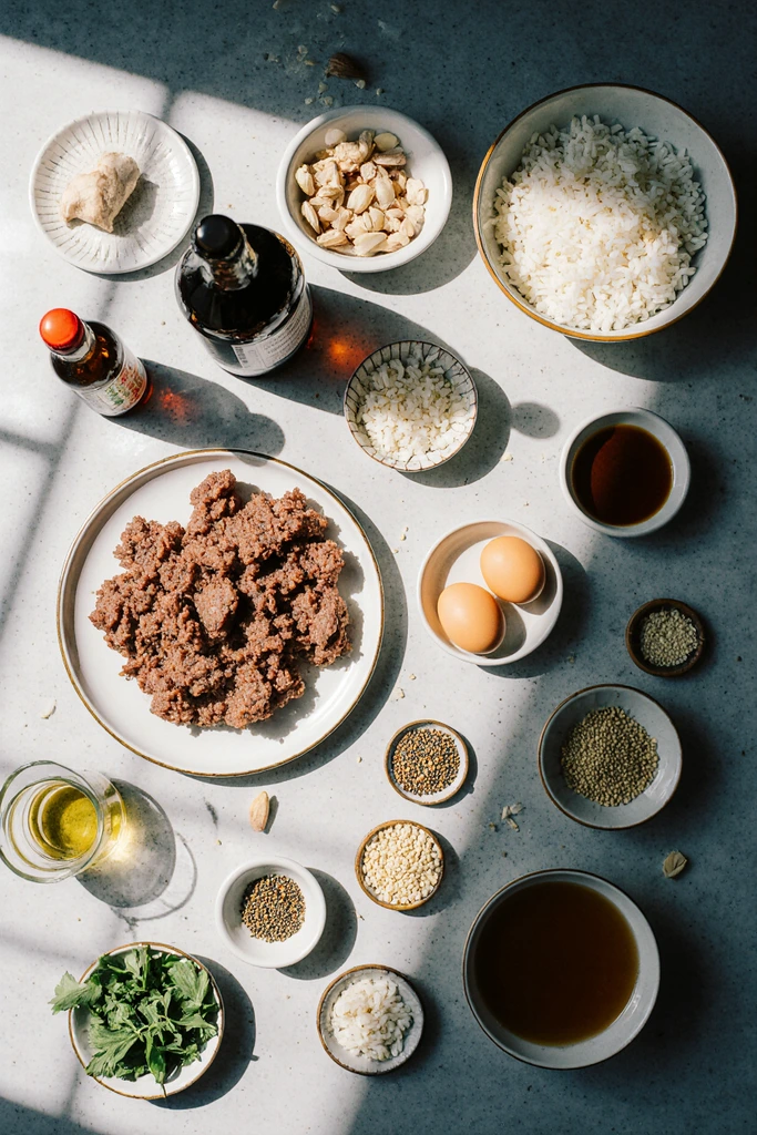 hamburger fried rice Chinese style