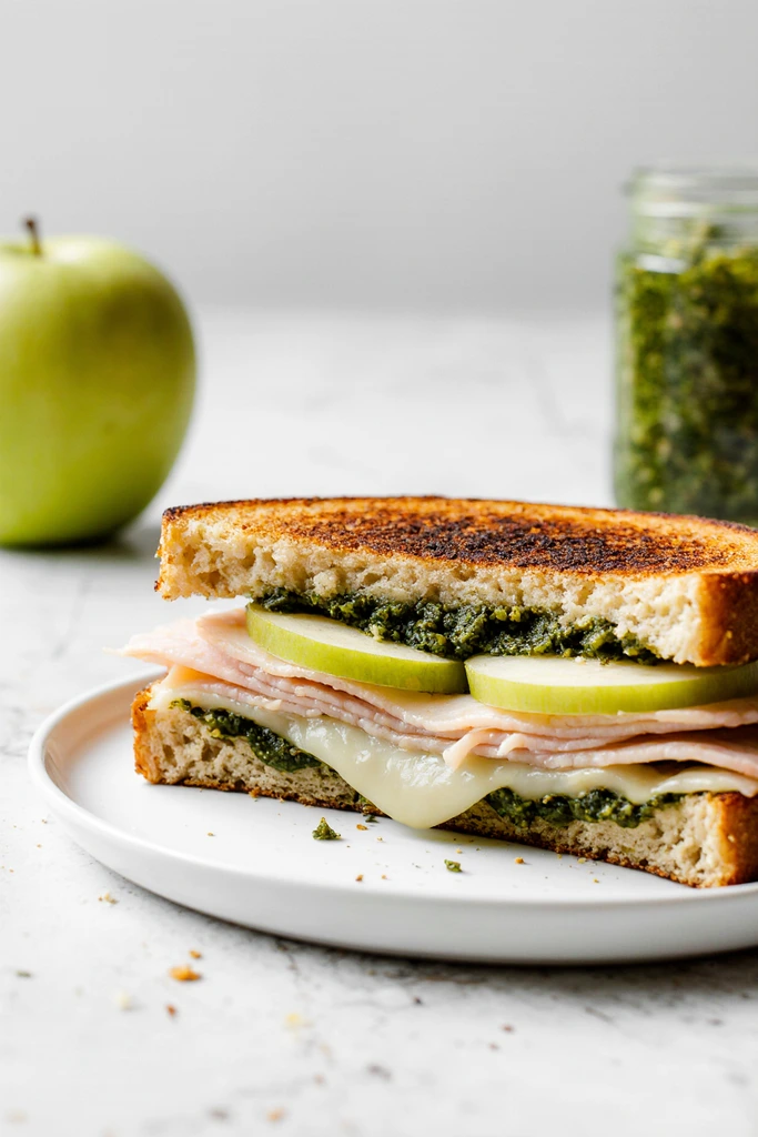 apple gouda pesto turkey panini 