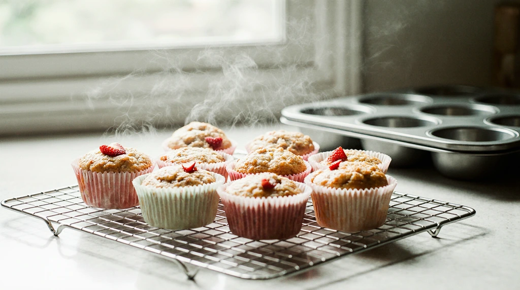 kids friendly strawberry breakfast muffins