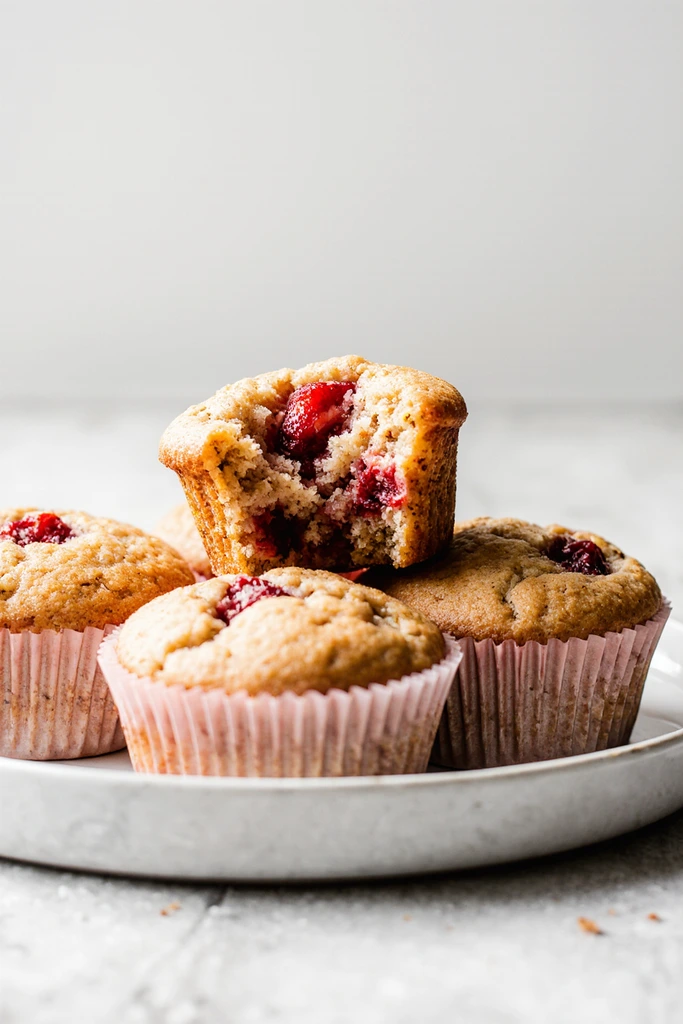 kids friendly strawberry breakfast muffins