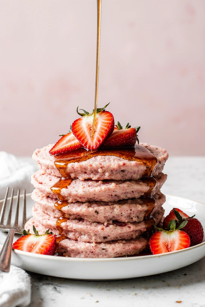 kids friendly strawberry pancakes