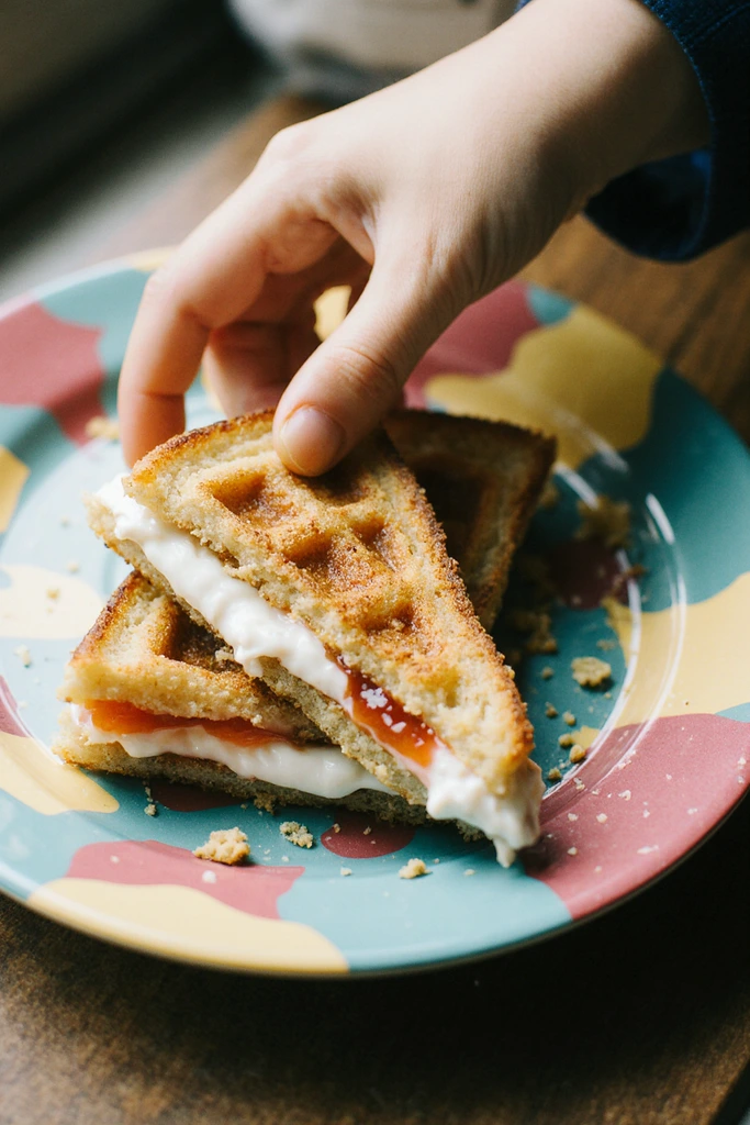 kids friendly waffle sandwiches