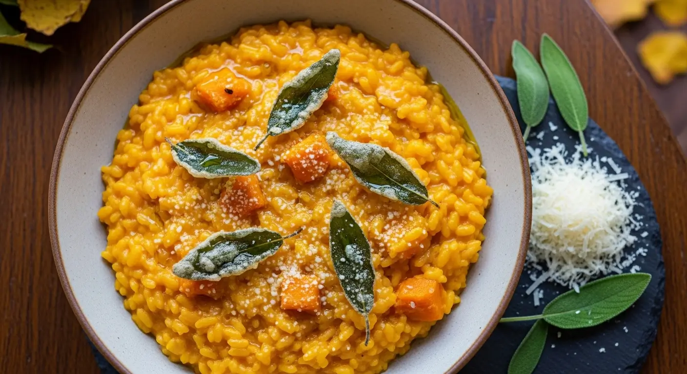 pumpkin risotto with crispy sage