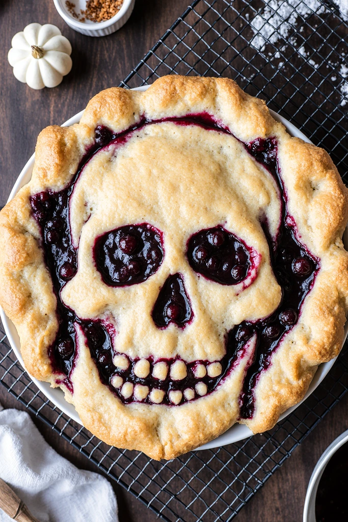x-ray blueberry Halloween pie
