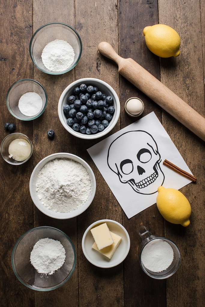 x-ray blueberry Halloween pie