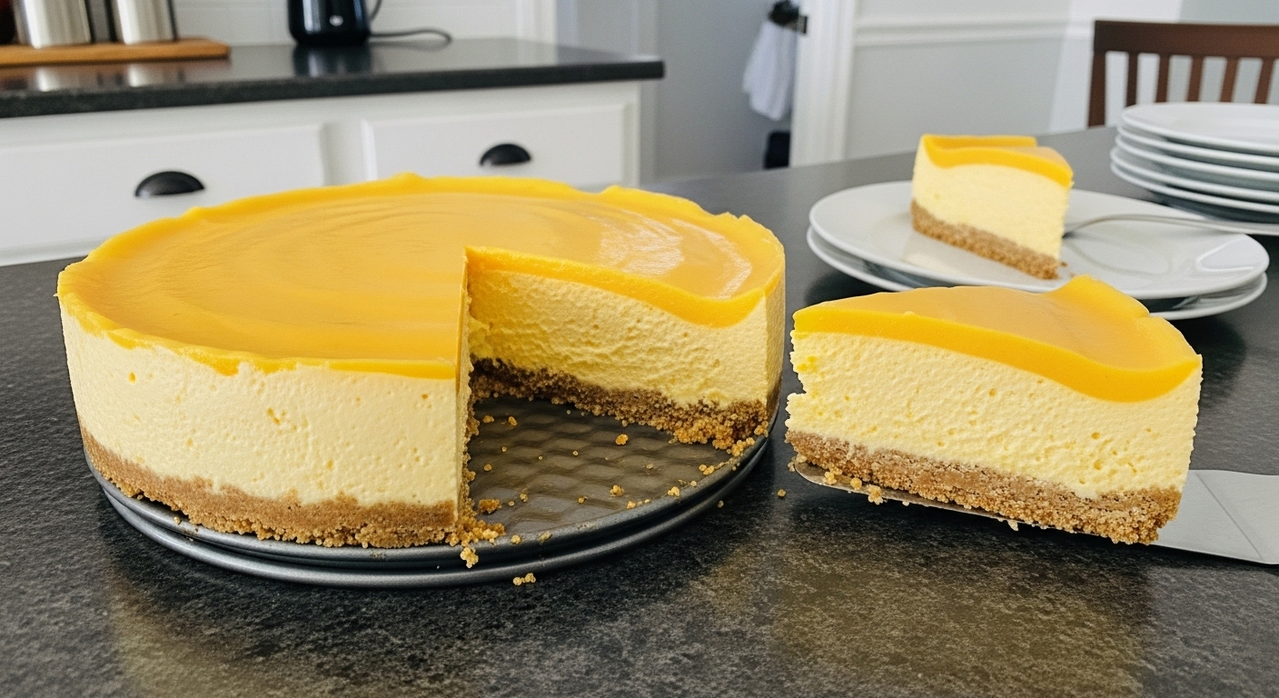 5 ingredient mango cheesecake