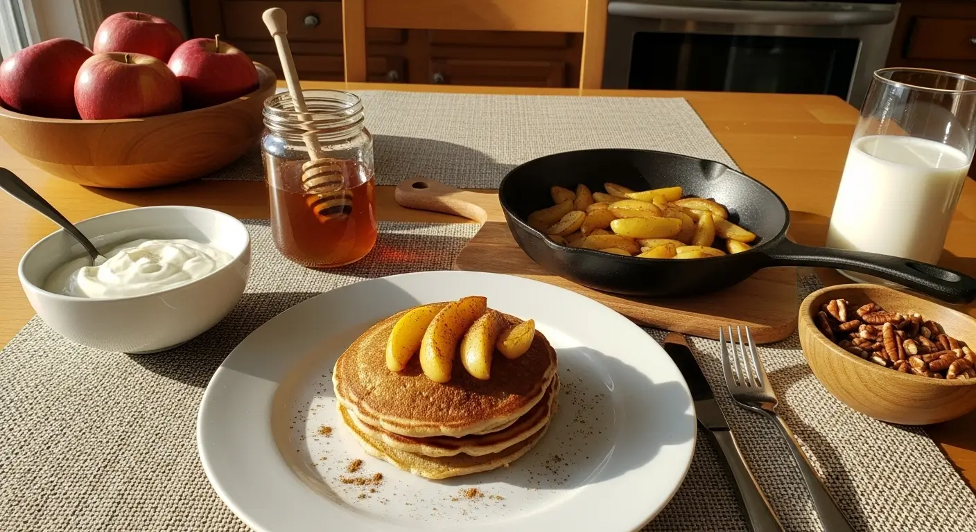 Apple Cinnamon Protein Pancakes