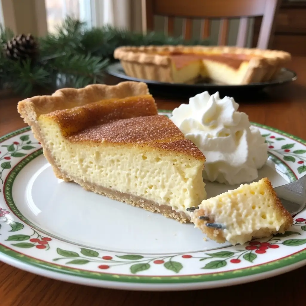 Christmas cinnamon vanilla custard pie